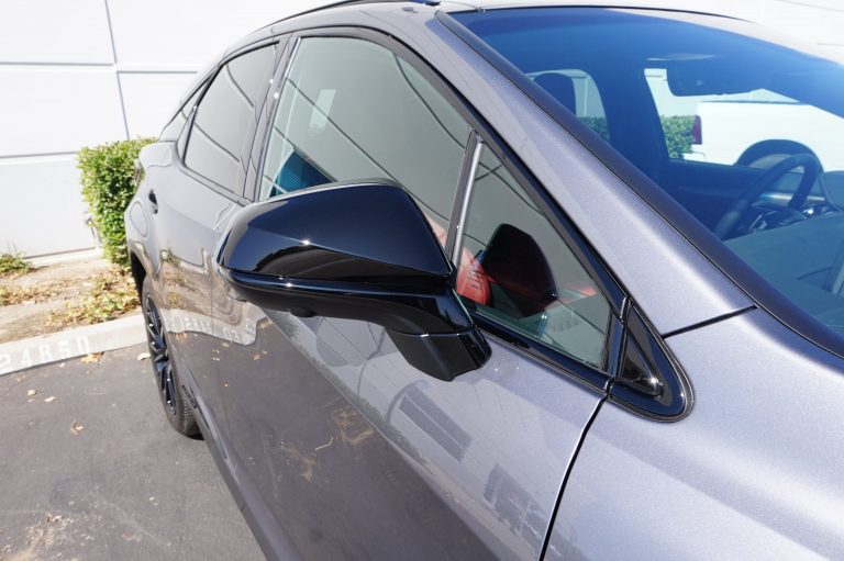 black lexus door trim in glossy black